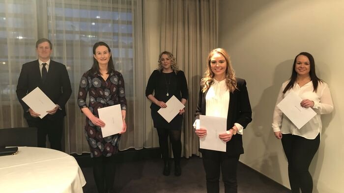Á myndinni frá vinstri eru: Kristján Ari Sigurðsson, Kateryna Hlynsdóttir, Anna Kristín Kristinsdótt…