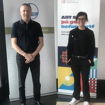 Sigurður B. Arnþórsson framkvæmdastjóri FLE og Hrund Gunnsteinsdóttir framkvæmdastjóri Festu voru án…